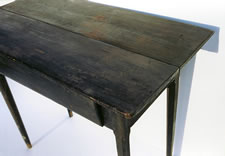 SHENANDOAH VALLEY HUNT-BOARD-TYPE WORK TABLE IN BLACK PAINT, CA 1840-1860
