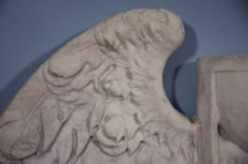WINGED FRATERNAL HOURGLASS, MARBLE, TEMPUS FUGIT (TIME FLIES)