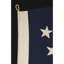 44 STARS CONFIGURED INTO THE LETTERS “U.S.”, PATENTED IN 1890 BY W.R. WASHBURN, ONE OF ONLY FOUR KNOWN SURVIVING EXAMPLES & ONE OF THE VERY BEST DESIGNS KNOWN TO EXIST ACROSS EARLY AMERICAN FLAGS OF ALL PERIODS; EXHIBITED AT THE MUSEUM OF THE AMERICAN REVOLUTION FROM JUNE – SEPTEMBER, 2021