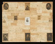 19TH CENTURY COLLAGE CONTAINING THE SIGNATURES OF MANY IMPORTANT CIVIL WAR GENERALS