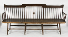 NEW HAMPSHIRE WINDSOR SETTEE, FOUND IN THE PUBLIC LIBRARY IN THE TOWN OF DOVER, CA 1800