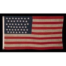 45 STAR ANTIQUE AMERICAN FLAG, MADE BETWEEN 1896-1907, SPANISH-AMERICAN WAR ERA, REFLECTS UTAH STATEHOOD