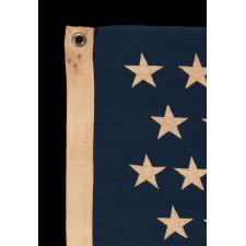 45 STAR ANTIQUE AMERICAN FLAG IN A SMALL AND DESIRABLE SCALE AMONG THOSE OF THE PERIOD WITH PIECED AND SEWN CONSTRUCTION, OFFICIAL FROM 1896-1908; MARKED ‘STANDARD”; SPANISH-AMERICAN WAR ERA, REFLECTS THE PERIOD WHEN UTAH WAS THE MOST RECENT STATE TO JOIN THE UNION