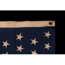 45 STAR ANTIQUE AMERICAN FLAG IN A SMALL AND DESIRABLE SCALE AMONG THOSE OF THE PERIOD WITH PIECED AND SEWN CONSTRUCTION, OFFICIAL FROM 1896-1908; SPANISH-AMERICAN WAR ERA, REFLECTS THE PERIOD WHEN UTAH WAS THE MOST RECENT STATE TO JOIN THE UNION