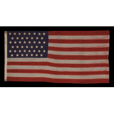 45 STAR ANTIQUE AMERICAN FLAG, MARKED "U.S. ARMY STANDARD BUNTING,” SPANISH-AMERICAN WAR ERA, REFLECTS THE ADDITION OF UTAH AS THE 45TH STATE, 1896-1907