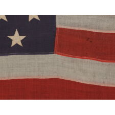 45 STAR ANTIQUE AMERICAN FLAG, MARKED "U.S. ARMY STANDARD BUNTING,” SPANISH-AMERICAN WAR ERA, REFLECTS THE ADDITION OF UTAH AS THE 45TH STATE, 1896-1907