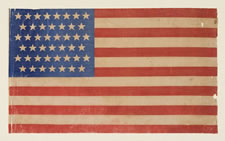 45 STARS ON A CORNFLOWER BLUE CANTON, 1896-1907, UTAH STATEHOOD, SPANISH-AMERICAN WAR ERA