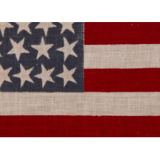 46 STAR ANTIQUE AMERICAN FLAG WITH VARIED STAR POSITIONING, A SCARCE AND BEAUTIFUL EXAMPLE; REFLECTS THE PERIOD WHEN OKLAHOMA WAS THE MOST RECENT STATE TO JOIN THE UNION, circa 1907-1912