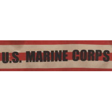 48 STAR VINTAGE AMERICAN FLAG WITH "VICTORY AT WAKE ISLAND" AND "U.S. MARINE CORPS" OVERPRINTS, MADE TO CELEBRATE THE TRIUMPHANT DEFENSE OF THIS REMOTE AMERICAN BASE AGAINST REPEATED JAPANESE ATTACKS IN 1941, AT THE OUTSET OF WWII