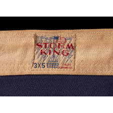 48 STAR, VINTAGE AMERICAN FLAG WITH AN EARLY “STORM KING” LABEL, ATTRIBUTED TO THE “OLD GLORY” FLAG CO. OF CHICAGO, OR COLLEGEVILLE FLAG & MFG. CO. OF PENNSYLVANIA, circa 1935-1950