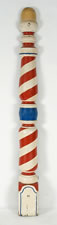 BARBER POLE WITH ACORN FINIAL, A HALF-ROUND, APPLIED COLUMN-STYLE EXAMPLE, ca 1900-1920