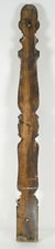 BARBER POLE WITH ACORN FINIAL, A HALF-ROUND, APPLIED COLUMN-STYLE EXAMPLE, ca 1900-1920