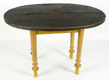 LARGE SCALE MAINE TAVERN TABLE WITH CHROME YELLOW BASE AND BLACK, TWO-BOARD TOP
