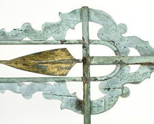 VERY RARE BANNERETTE WEATHERVANE WITH A BUILT-IN SPINNER, CA 1880-1900