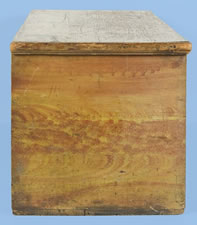 6-BOARD CHEST WITH WHIMSICAL GRAIN PAINT DECORATION, ca 1810-1850, FOUND ON NANTUCKET, MASSACHUSETTS