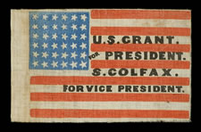 36 STARS, MADE FOR THE 1868 PRESIDENTIAL CAMPAIGN OF ULYSSES S. GRANT & SCHUYLER COLFAX