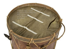 VERY EARLY NEW YORK STATE MILITIA DRUM WITH EAGLE STANDING ON A GLOBE, 1812-1848