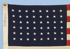 48 EMBROIDERED STARS, MARKED "BULL DOG BUNTING",