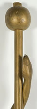 ODD FELLOWS SNAKE STAFF WITH APPLE FINIAL, CA 1870-80