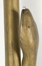 ODD FELLOWS SNAKE STAFF WITH APPLE FINIAL, CA 1870-80