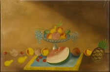 EXCEPTIONAL, LARGE SCALE, MID-19TH CENTURY STILL LIFE PAINTING, WITH BEAUTIFUL, SATURATED COLORS