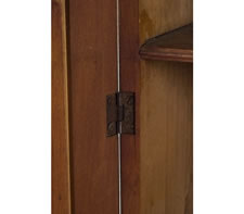MAINE HANGING CUPBOARD WITH OXBLOOD RED PAINT AND EXCEPTIONAL SURFACE, CA 1830-50