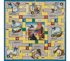 "CALLING SUPERMAN", 1954 BOARDGAME GAME BOARD WITH ENDEARING IMAGERY
