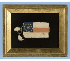 CONFEDERATE BIBLE FLAG WITH 13 SIX-POINTED STARS AND ITS BAR COLORS REVERSED, 1861-65