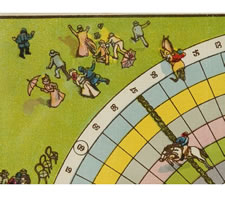STEEPLE CHASE RACE HORSE BOARD GAME, 1985-1920