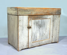 NEW ENGLAND DRY SINK IN GREY PAINT WITH REMOVABLE WELL, POSSIBLE VERMONT ORIGIN