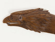 CARVED WALNUT, CIVIL WAR PERIOD LETTER OPENER WITH HEAD OF EAGLE: