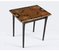 NEW ENGLAND PARCHEESI GAME BOARD TABLE, 1840-60
