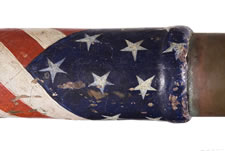 MID-19TH CENTURY SHIP CAPTAIN'S TELESCOPE WITH PATRIOTIC-PAINTED, LEATHER HANDLE GRIP