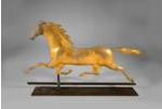 ETHAN ALLEN:  A FULL-BODIED, MOLDED COPPER, RUNNING HORSE WEATHERVANE, CA 1880-1910