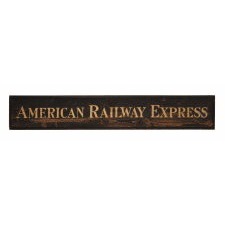 AMERICAN RAILWAY EXPRESS SIGN, SAND-PAINTED AND GILDED, 1818-1829
