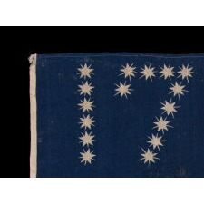 ANTIQUE AMERICAN FLAG WITH 10-POINTED STARS THAT SPELL “1776 – 1876”, MADE FOR THE 100-YEAR ANNIVERSARY OF AMERICAN INDEPENDENCE, ONE OF THE MOST GRAPHIC OF ALL EARLY EXAMPLES