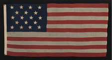 ANTIQUE AMERICAN FLAG WITH 18 STARS AND 13 STRIPES, MADE TO CELEBRATE THE ADMISSION OF LOUISIANA AS THE 18TH STATE, 1876-1892