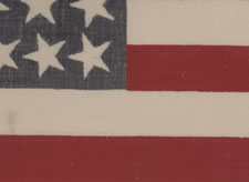 ANTIQUE AMERICAN FLAG WITH 46 STARS, 1907-1912, OKLAHOMA STATEHOOD, SCATTERED STAR POSITIONING