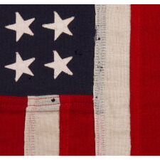 ANTIQUE AMERICAN FLAG WITH 48 STARS, A U.S. NAVY SMALL BOAT ENSIGN, MADE AT MARE ISLAND, CALIFORNIA, HEADQUARTERS OF THE PACIFIC FLEET, WWI-WWII ERA (1917-1945)