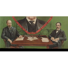 BOLDLY GRAPHIC AND COLORFUL TEDDY ROOSEVELT TEXTILE, MADE TO CELEBRATE HIS RECEIPT OF THE NOBEL PRIZE FOR PEACE IN 1906