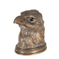 BRONZE INKWELL IN THE FORM OF AN EAGLE’S HEAD, circa 1850-1880, PROBABLY AMERICAN, UNSIGNED