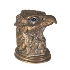 BRONZE INKWELL IN THE FORM OF AN EAGLE’S HEAD, circa 1850-1880, PROBABLY AMERICAN, UNSIGNED