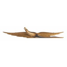 CARVED EAGLE WITH ELONGATED FORMAT, FROM THE SHOP OF JOHN HALEY BELLAMY, THE MOST REKNOWNED CARVER OF THE FORM, CIRCA 1875-1890’s