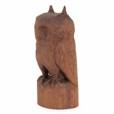 CARVED OWL BY HENRY WINTER, SETAUKET, NEW YORK, circa 1920-1930's