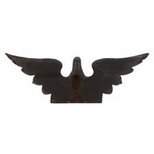 CARVED, SPREAD-WINGED EAGLE PEDIMENT WITH TERRIFIC FORM AND EXCEPTIONAL SURFACE, AMERICAN, circa 1850-1880