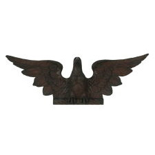 CARVED, SPREAD-WINGED EAGLE PEDIMENT WITH TERRIFIC FORM AND EXCEPTIONAL SURFACE, AMERICAN, circa 1850-1880