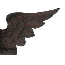 CARVED, SPREAD-WINGED EAGLE PEDIMENT WITH TERRIFIC FORM AND EXCEPTIONAL SURFACE, AMERICAN, circa 1850-1880