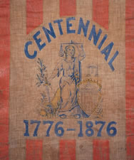 CENTENNIAL CELEBRATION PARADE FLAG WITH LADY COLUMBIA