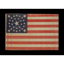 30 STARS ON AN ANTIQUE AMERICAN FLAG OF THE PRE-CIVIL WAR ERA, RARE AND BEAUTIFUL, WITH A MEDALLION CONFIGURATION THAT FEATURES A HALOED CENTER STAR, WISCONSIN STATEHOOD, 1848-1850