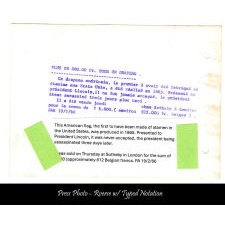 37 STARS IN A VERY RARE DIAMOND CONFIGURATION, WITH PILLARS OF STARS ON EITHER SIDE, NEARLY IDENTICAL TO A LARGER EXAMPLE PRESENTED BY CIVIL WAR GENERAL BENJAMIN BUTLER TO PRESIDENT LINCOLN AS THE FIRST AMERICAN FLAG EVER CONSTRUCTED OF ENTIRELY AMERICAN-MADE MATERIALS, JUST 3 DAYS PRIOR TO HIS 1865 ASSASSINATION; THIS STAR COUNT ANTICIPATORY TO THE FUTURE ADDITION OF NEBRASKA